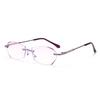 New starlight fine flash reading glasses high definition anti-blue frameless ultra-light repair old man glasses