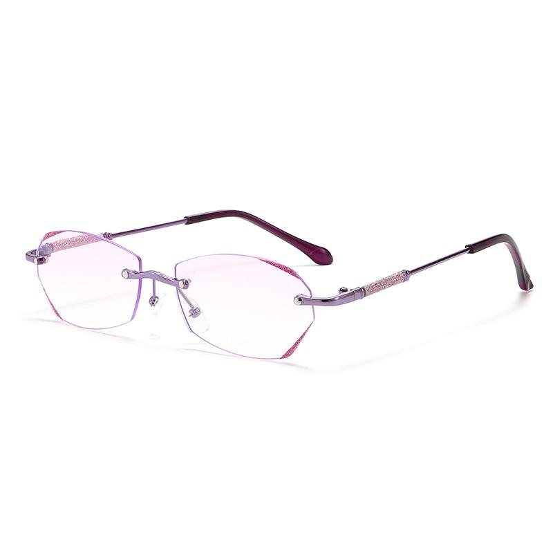 New starlight fine flash reading glasses high definition anti-blue frameless ultra-light repair old man glasses