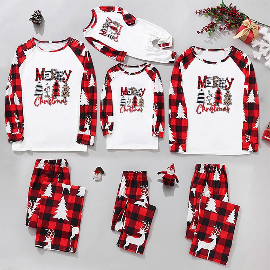 Christmas Family Matching Festive Xmas Pajamas Sets Holiday Pjs for Boys and Girls