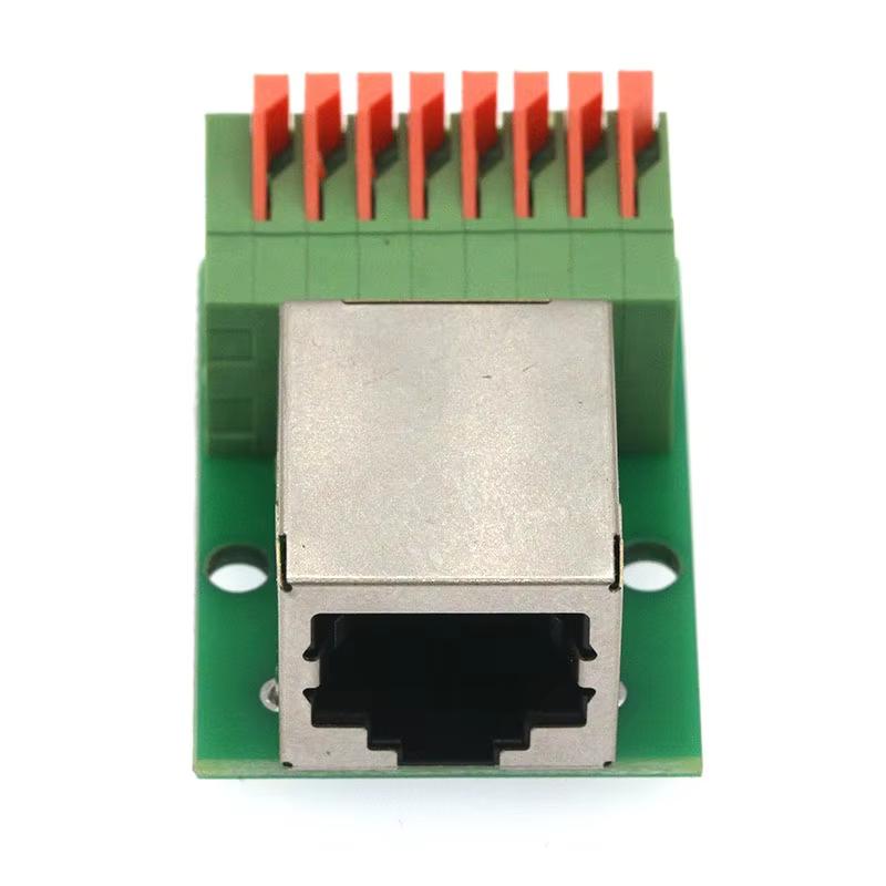 1Pcs Data Adapter Board Female Socket Guide Rail Installation Terminals Connector Rj45 Network Port Terminal Block Welding Free