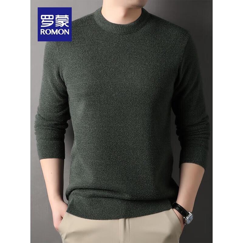 

ROMON Men s Faux Mink Velvet Thermal Round Neck Knit Sweater 4XL