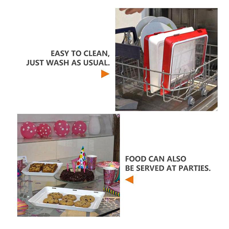 Reusable Food Preservation Tray Plastic Creative Vacuum Seal Fruit Dishes Storage Tray Refrigerator Fresh-keeping Film Container