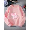 Kids Crewneck Sweatshirt, Pink Bear with Daisies & Letter PrintSpring Autumn Casual Sport Tops