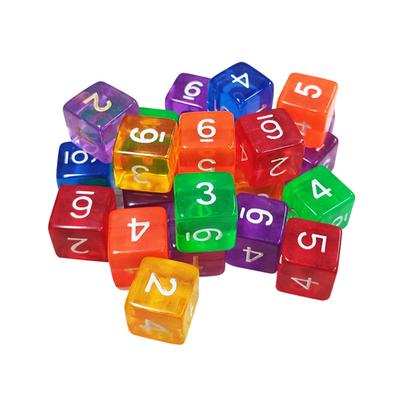 24 Stück Transparente nummerierte Würfel 16MM Lernressourcen Pädagogisches Spielzeug Klassenzimmer Lehrmaterialien Mathespiele für Kinder