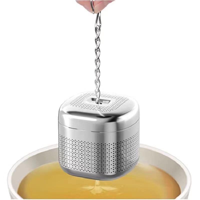 Edelstahl Quadratischer Tee-Ei - Tee-Auslauf-Filter Teegeschirr Teefilter Extrafeines Netz Loser Tee Ziehzeit Netzfilter
