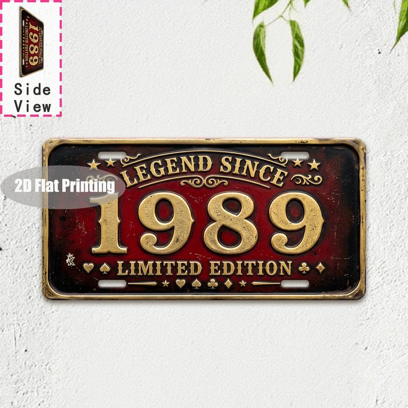 Vintage City Year Retro Text Print Metal License Plate Sign D Flat Printed Tin Plaque Wall Decor for Home Bar