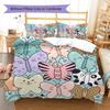 Butterfly Pattern Bedding Quilt Set Quilt Cover Pillowcase Home Decoration Birthday Gift (1 * duvet cover + 2 * pillowcase, without core)