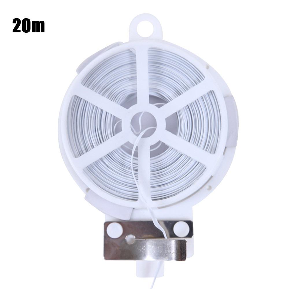 

Садовые кабельные стяжки для растений 20/50/100м Железная проволока для связывания растений Многоразовые ремешки Застежка White-20m