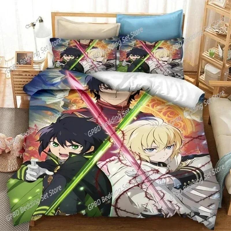 Comforter 3D Print Anime Seraph Of The End Mikaela Hyakuya 3D Bedding Set Comforter Linen S Home Decor Single Double