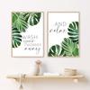 Rośliny tropikalne plakat zielony liść dekoracyjny obraz nowoczesne obrazy ścienne skandynawski styl wydruk do łazienki salon