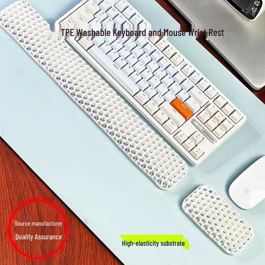 New Type Computer Keyboard & Mouse Pad with Soft, Non-Slip, Breathable Wrist Support