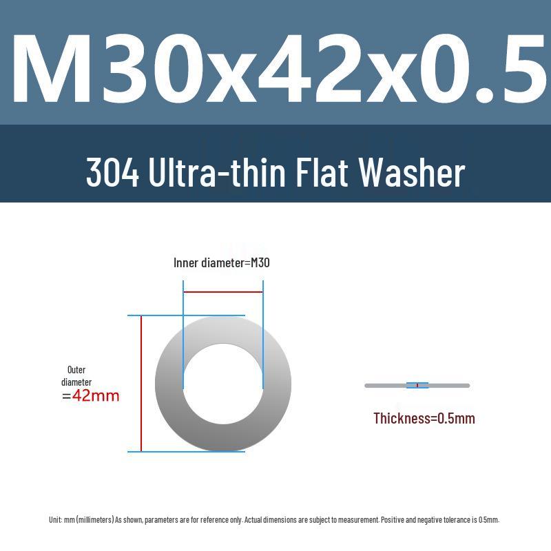Yigu 304 Stainless Steel Flat Washer Shim Ring (Sizes M3, M4, M5, M8)