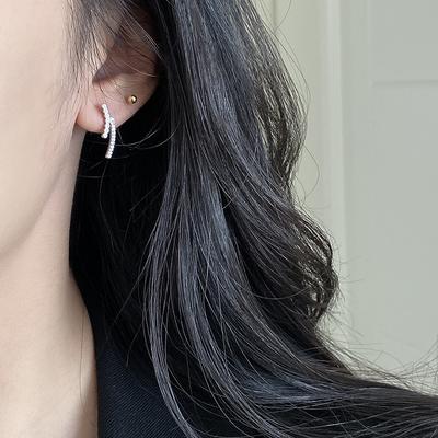 Smile, Diamond-encrusted Earrings Suitable for Small, Simple and Elegant Women's Cold Style