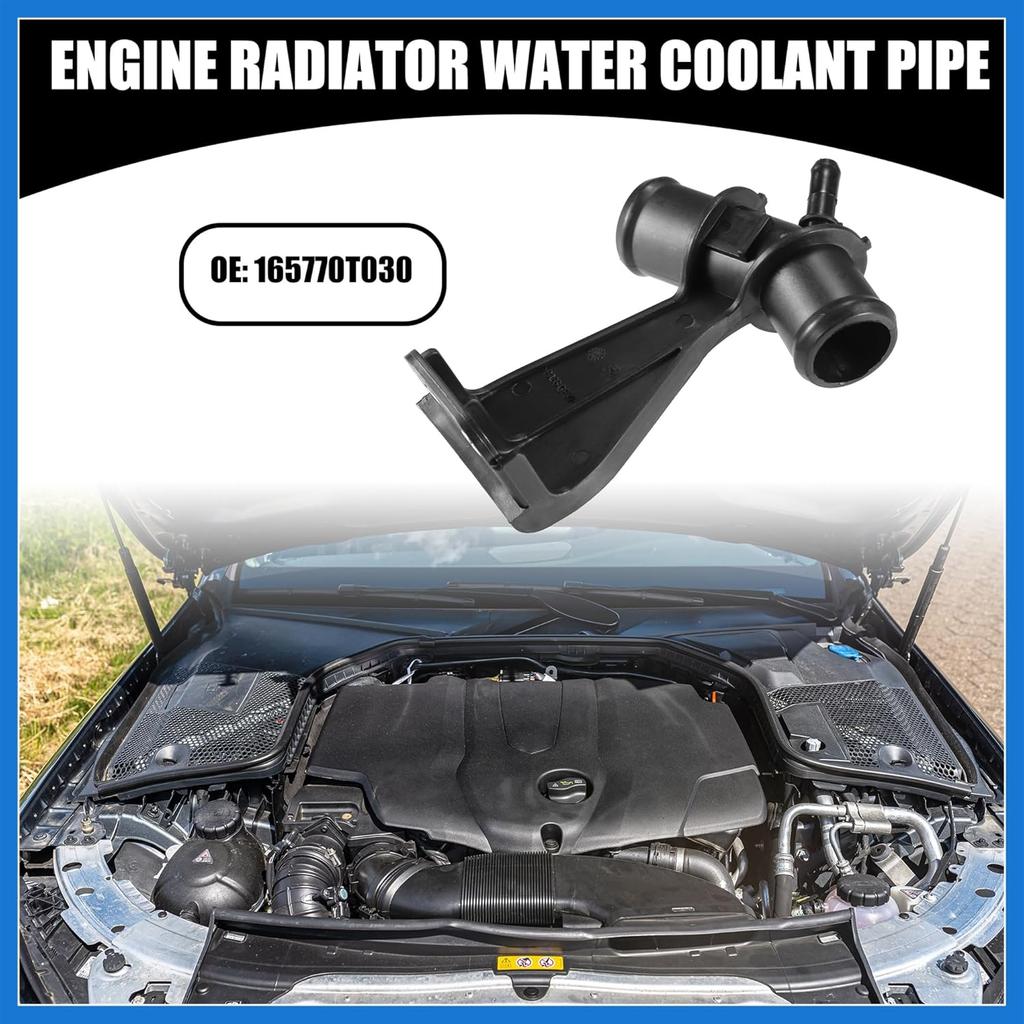 Engine Radiator Water Outlet Coolant Pipe No.165770T030 - Car Outlet Heater Hose Connector - for Toyota Corolla 1.8L 2009-2014 Plastic Black 1 Pc