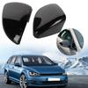 Ein Paar Auto Seitenrückspiegelabdeckung Rückspiegelkappe (Helles Schwarz)