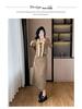 Autumn Chic Two-Piece Set: Elegant Bow Long-Sleeve Top and Midi Skirt