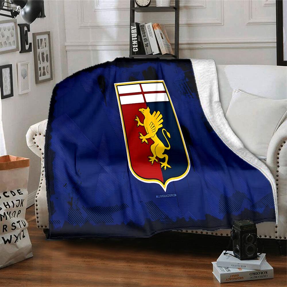 Lion Shield Genoa Flannel Blanket, Soft Polyester, Modern Design, All-Season for Camping, Travel, Gifts for holidays or birthdays