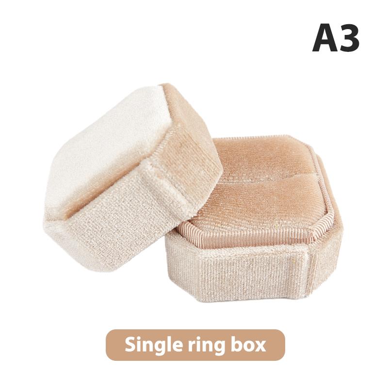 

Бархатная шкатулка для украшений Восьмиугольная шкатулка для колец Двойная шкатулка для колец Шкатулка для свадебных колец as the picture