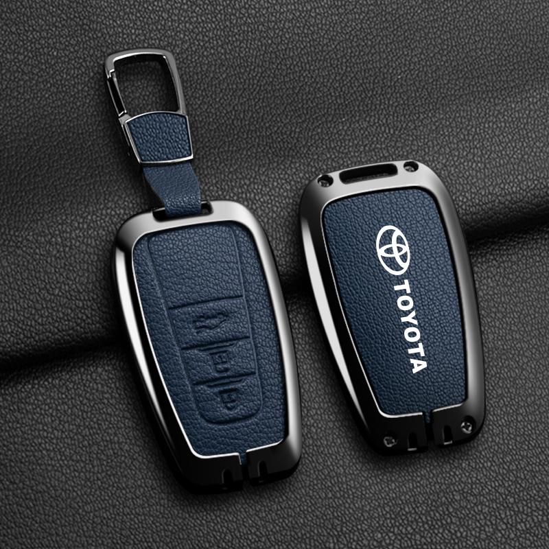 Zinc Alloy Car Key Case Full Cover Shell for Toyota Prius Camry Corolla CHR C-HR RAV4 Land Cruiser Prado Keychain Accessories