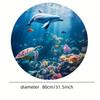 Underwater Ocean Round Rug Flannel Printed Carpet Sea Life Design Home Decor Cozy Soft Floor Mat Living Room Indoor Use
