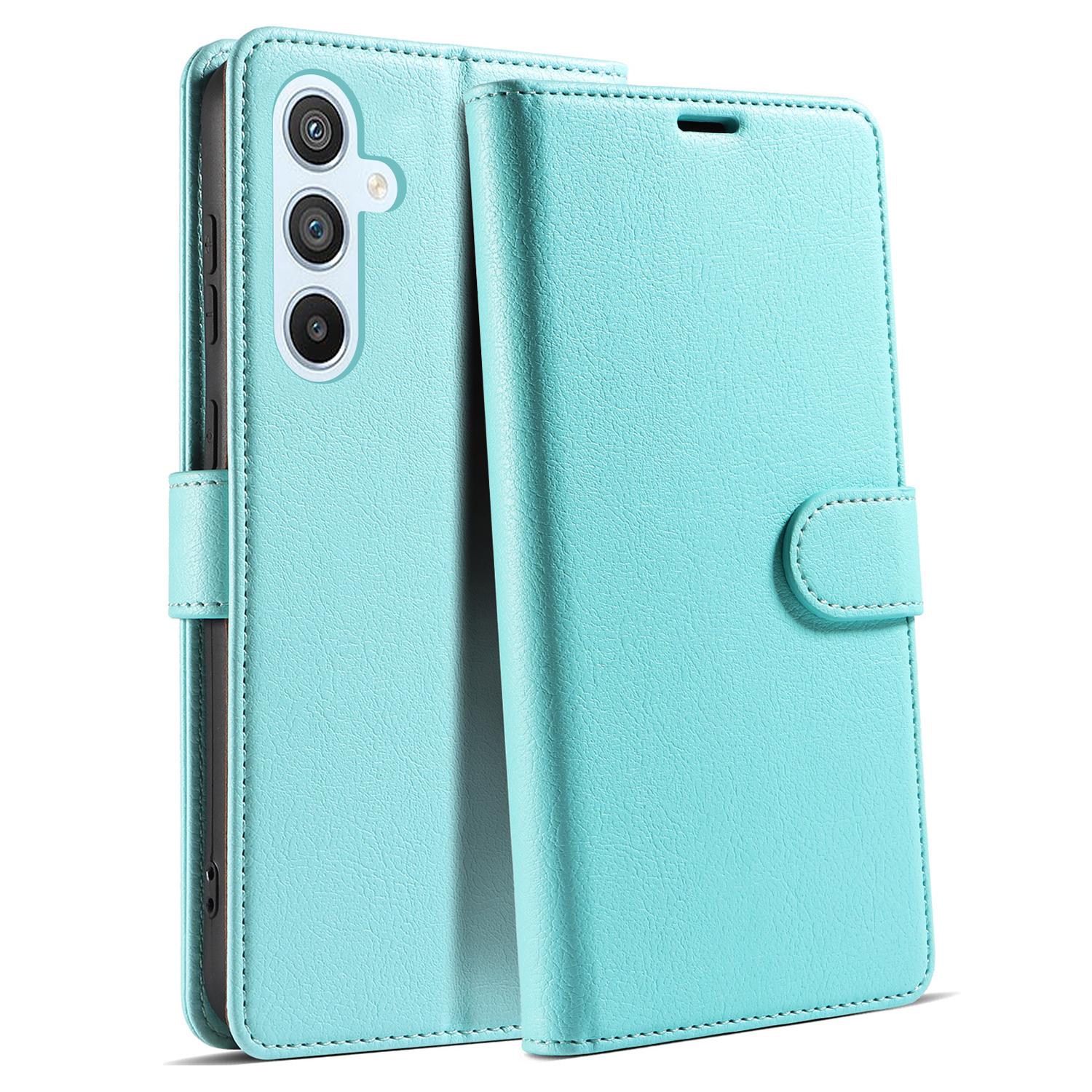 

Чехол для Samsung Galaxy A36 5G Магнитный Кожаный Чехол-Кошелек для Телефона с RFID-блокировкой Mint Green