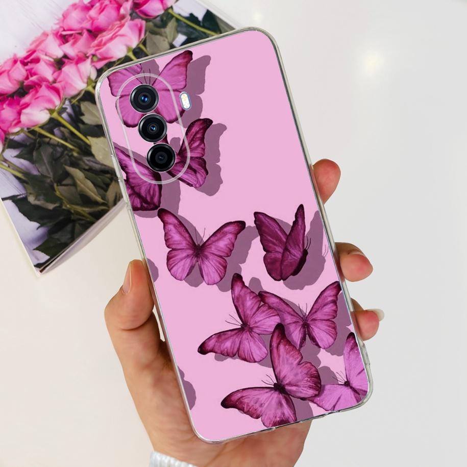 

For Huawei Nova Y70 Case Nova Y70 Plus Cover Lovely Flower Shockproof Clear Silicone Soft Bumper For Huawei Nova Y71 Y 70 Fundas Nova Y71