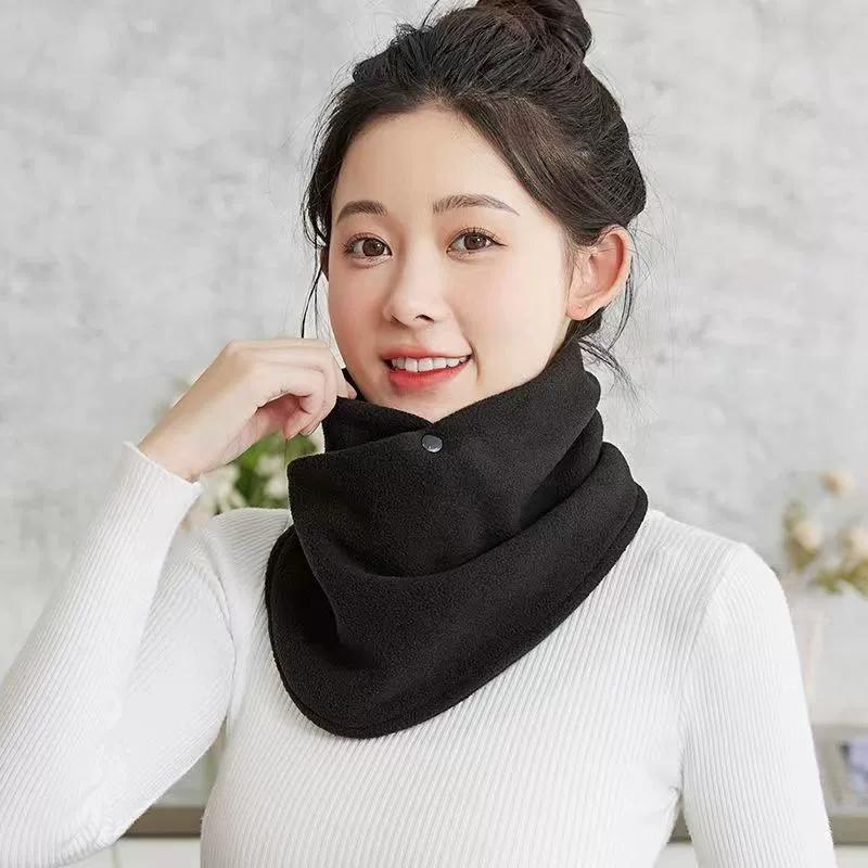 Winter Fleece Neck Scarf Thickened Warm Autumn Winter Neck Scarf Women's Plush Scarves Double Layer Neckerchief Scarf Ring