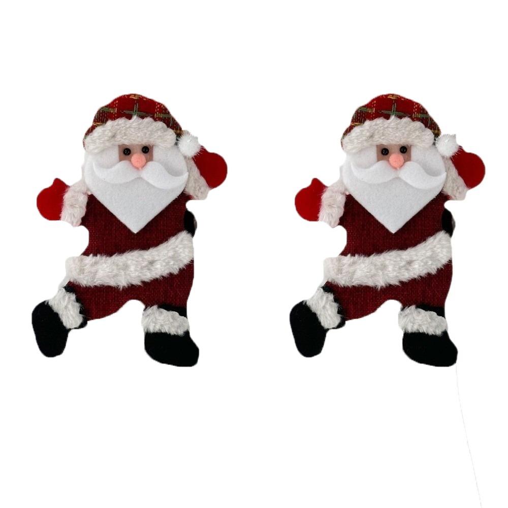 Santa Claus Christmas Curtain Tiebacks Bear Deer Curtain Clips Plush Doll Cartoon Design Xmas Curtain Buckle Window Treatment
