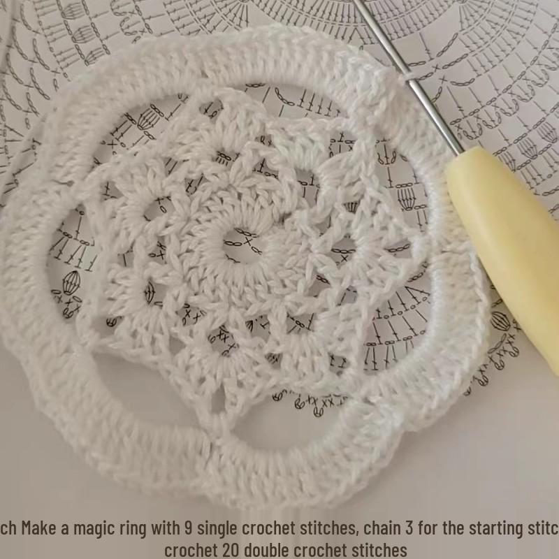 Handmade Pure White Fine Cotton Crochet Curtains, Coasters, Tablecloth & Sofa Towel