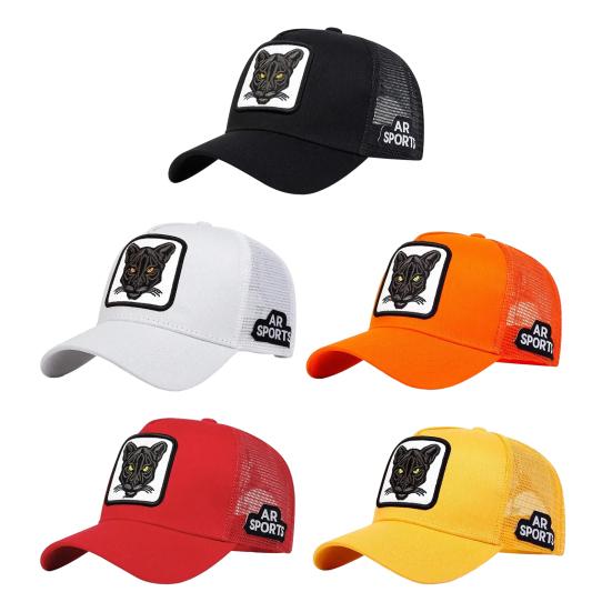 Baseballkappe Atmungsaktives Mesh-Splicing Verlängerter Schirm Tierdruck Sportmütze Verstellbar