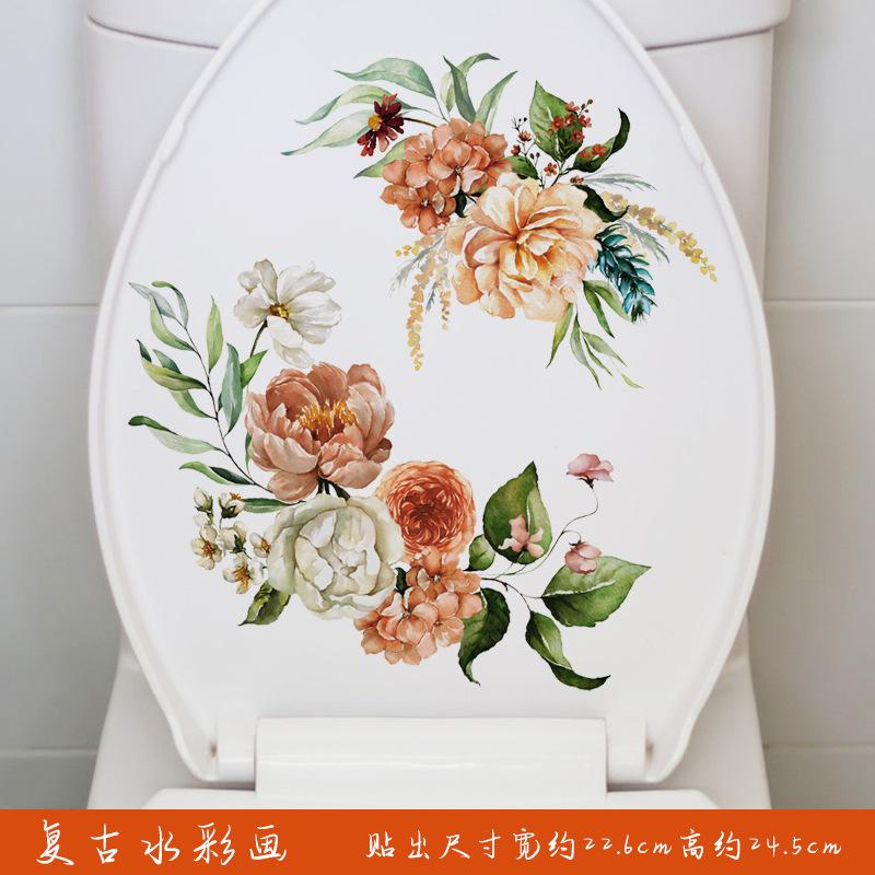 

Наклейка на унитаз, в китайском стиле, водонепроницаемая наклейка для ванной комнаты, креативное украшение, наклейка для украшения комнаты, наклейка на унитаз 20*30CM