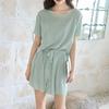 3 Teile/satz Frauen Sommer Pyjamas Set O Hals Kurzarm T-shirt Elastische Taille Shorts Breite Bein Falten Hosen Dame Loungewear Nachtwäsche Set Homewear Top
