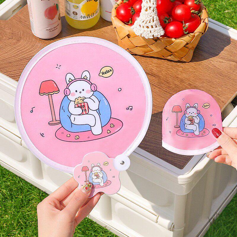 LIEI Kids Cartoon Cloth Folding Fan