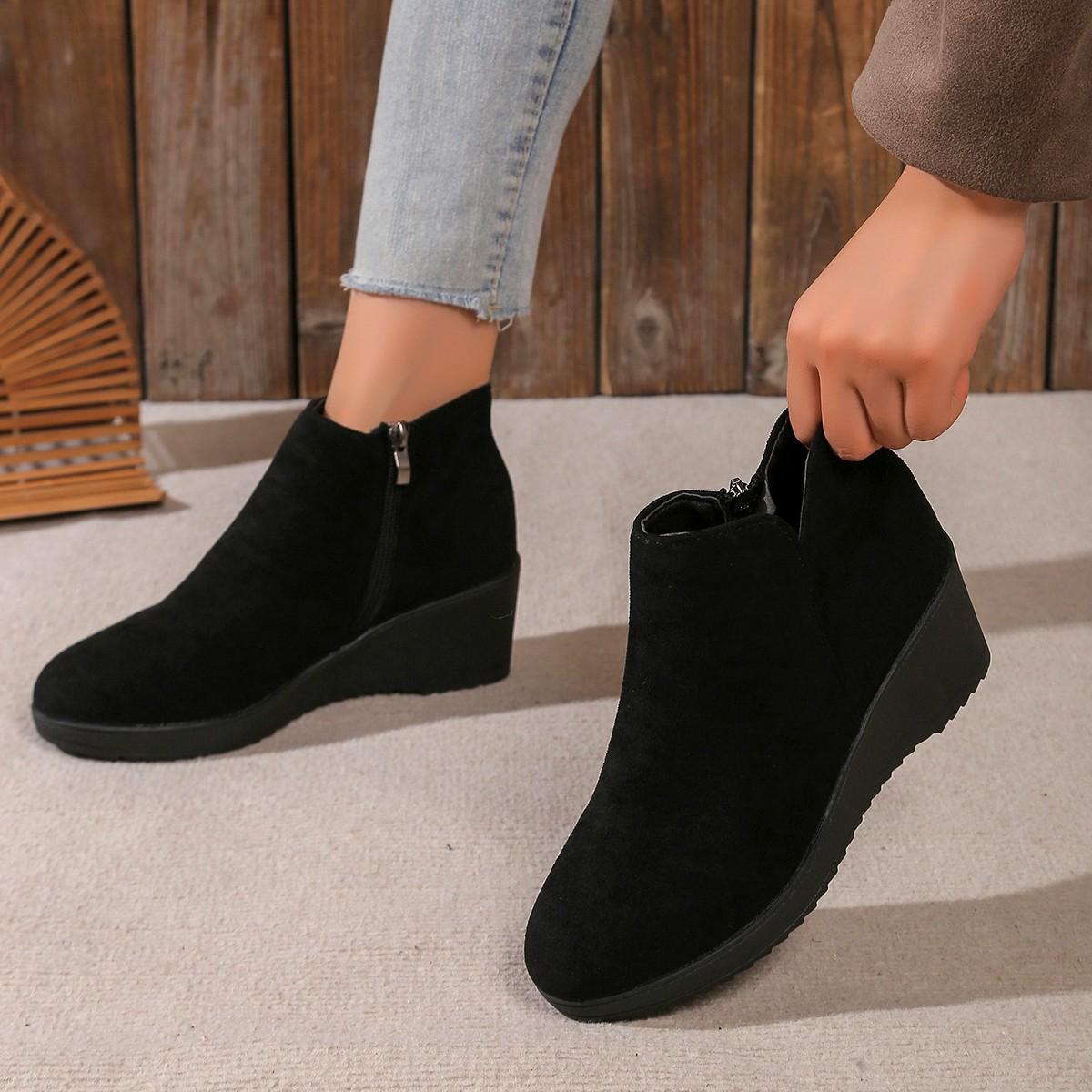 

Новый товар, экспортный, большой размер, женские удобные туфли на танкетке в европейском и американском стиле, большого размера, удобные, на все сезоны, женские 35 чёрный