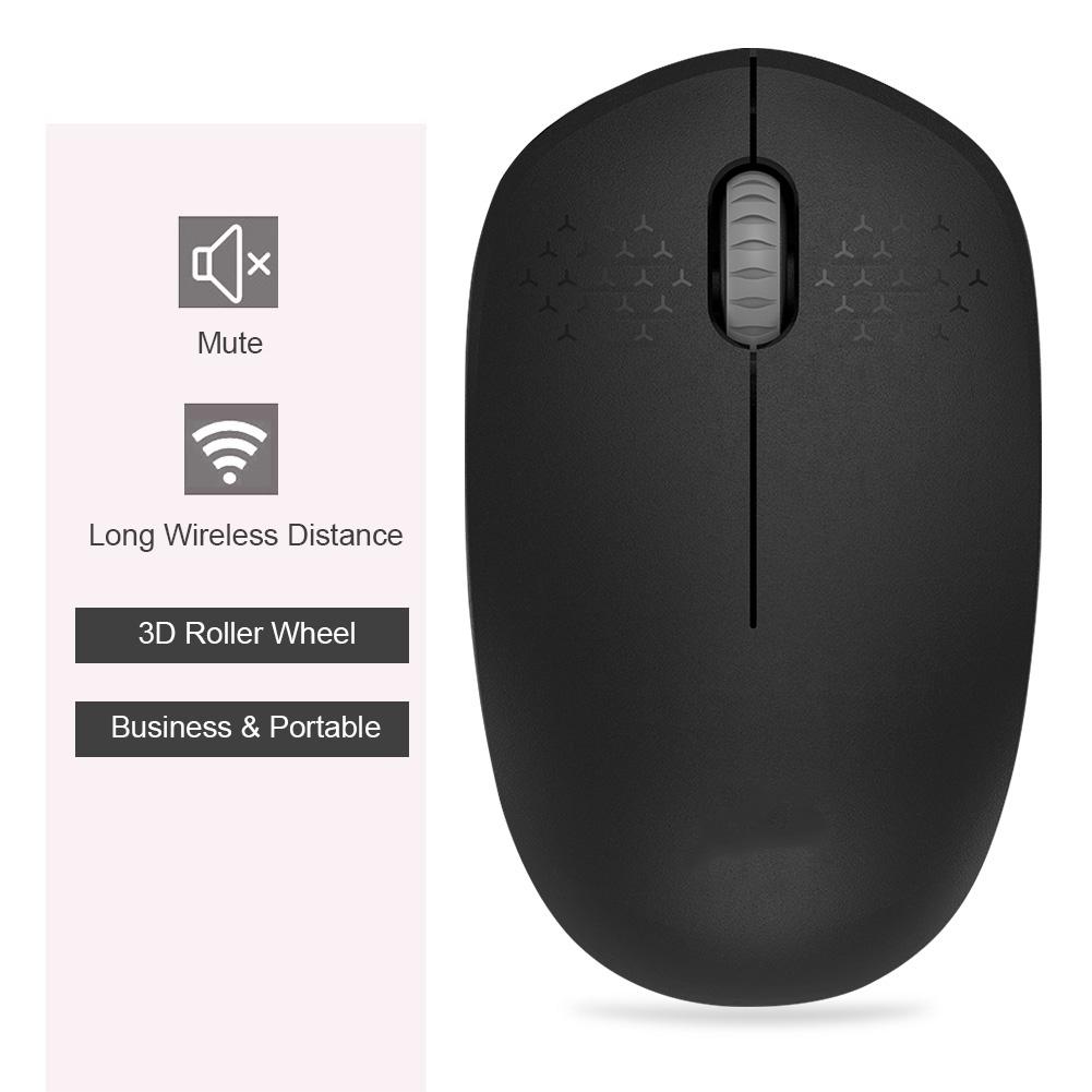 I210 Wireless Mouse Desktop Laptop 2.4G 3Key 3D 1600 DPI Power Saving Mouse (Black)