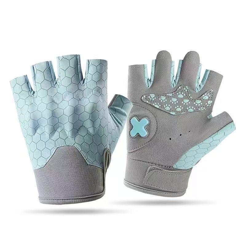 Kinder Halbfinger Fahrradhandschuhe - Rutschfest, Atmungsaktiv, Verschleißfest für Outdoor-Sportarten.