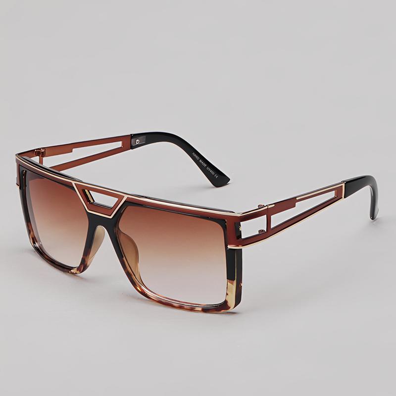 

2026 Luxury Fashion Brand Designer Vintage Sunglasses Men Women Oversized Steampunk Cool Shades Glasses Trendy Party Sunglasses леопардовий