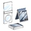 Samsung Z Flip7 Case: 360° Rotating Stand with Wireless Charging, Flip6 Compatible, Transparent Protective Hinge Cover