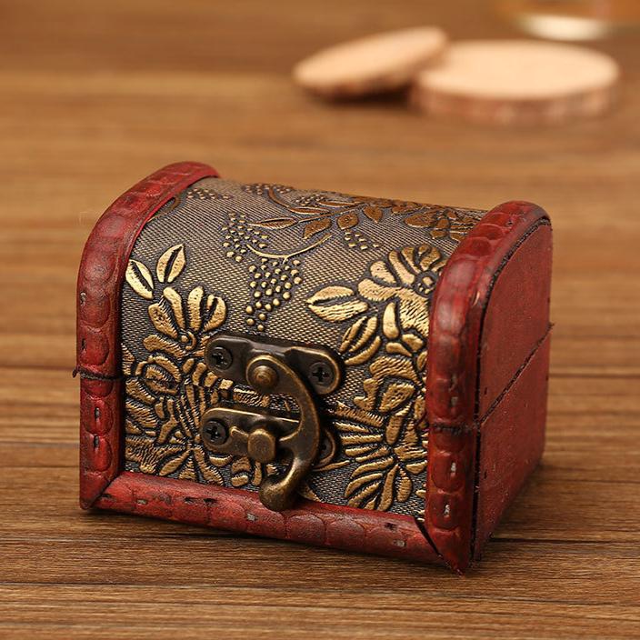 Wooden Jewelry Boxes Handmade Decorative Treasure Trinket Chests Storage Organizer Wood Holder Case Box for Ring Earring Necklace Keepsake Ceremony