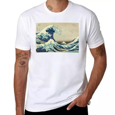 The Great Wave Off Kanagawa T-Shirt Vintage Clothes Aesthetic Clothes Heavyweights Mens Big and Tall T Shirts