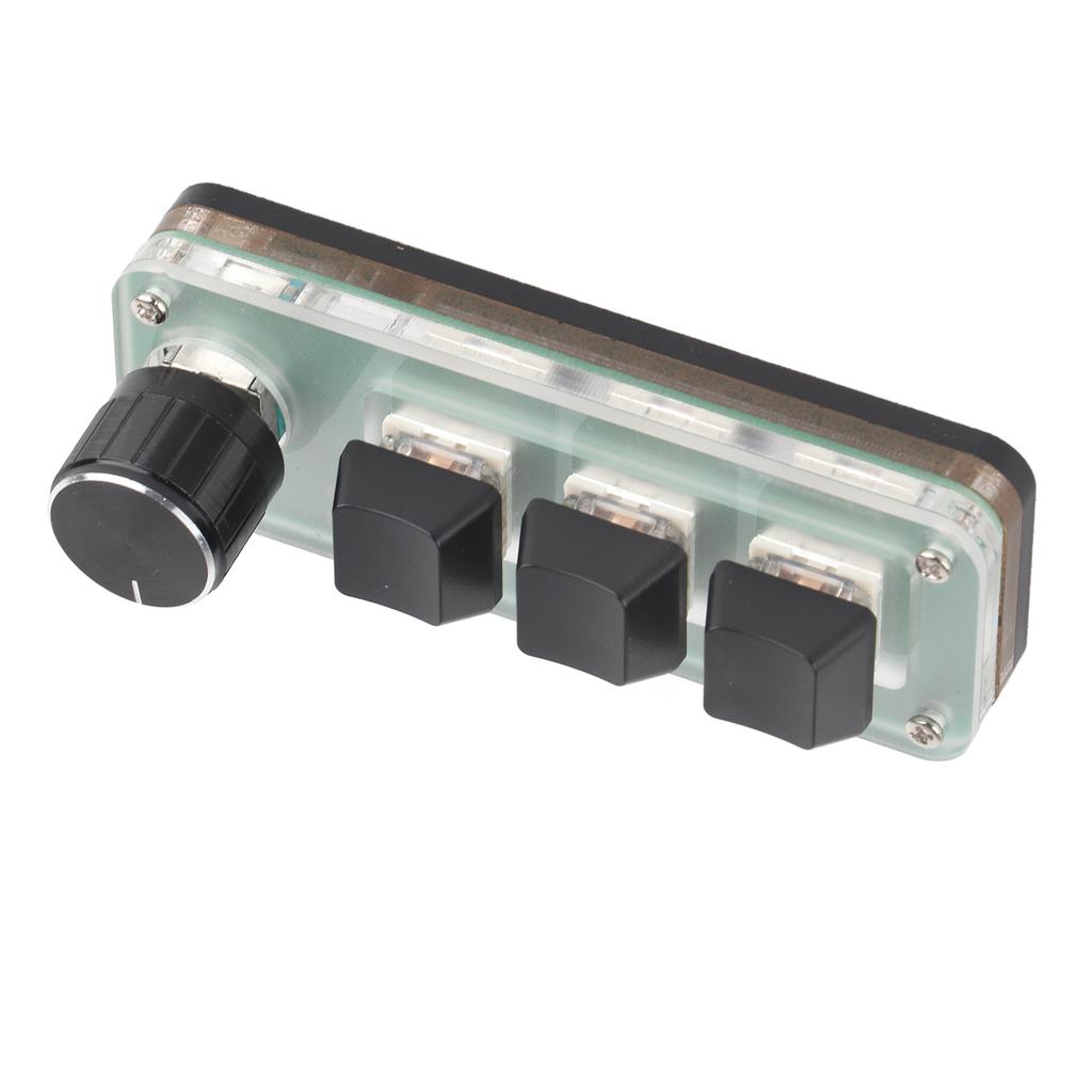 3 Key Small Keypad Multifunctional Shortcut RGB Backlight USB Mechanical Keyboard with Knob for DIY Programming Gaming