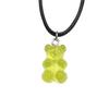 Handmade 11 Colors Candy Cartoon Bear Chokers Chain Necklaces Cute Jelly Pendant For Women&Girl Daily Jewelry Party Gifts