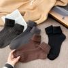 Korean Style Plus Velvet Thick Warm Socks for Women and Men – Autumn/Winter Collection, Solid Color, Long, Versatile Wool Pile Socks