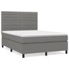 Maison Exclusive - Sommier à lattes de lit avec matelas Gris foncé 140x200cm Tissu