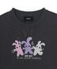 Emelbi Women'S Small Bunny Graphic Slim Semi-Crop Short Sleeve T-Shirt Bos (D.Grey)