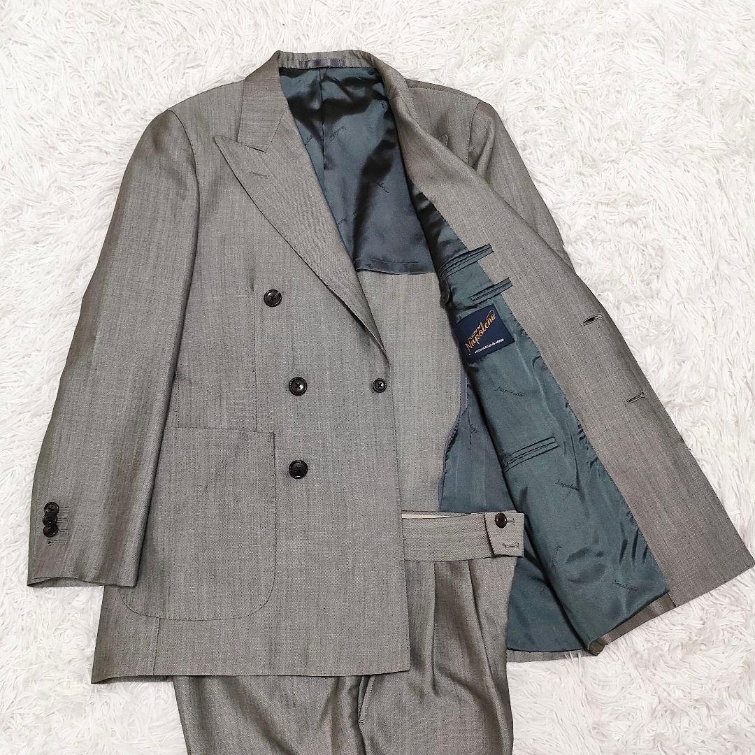 Used Three-way blend fabric double suit setup silver 90 s Masaki Suda