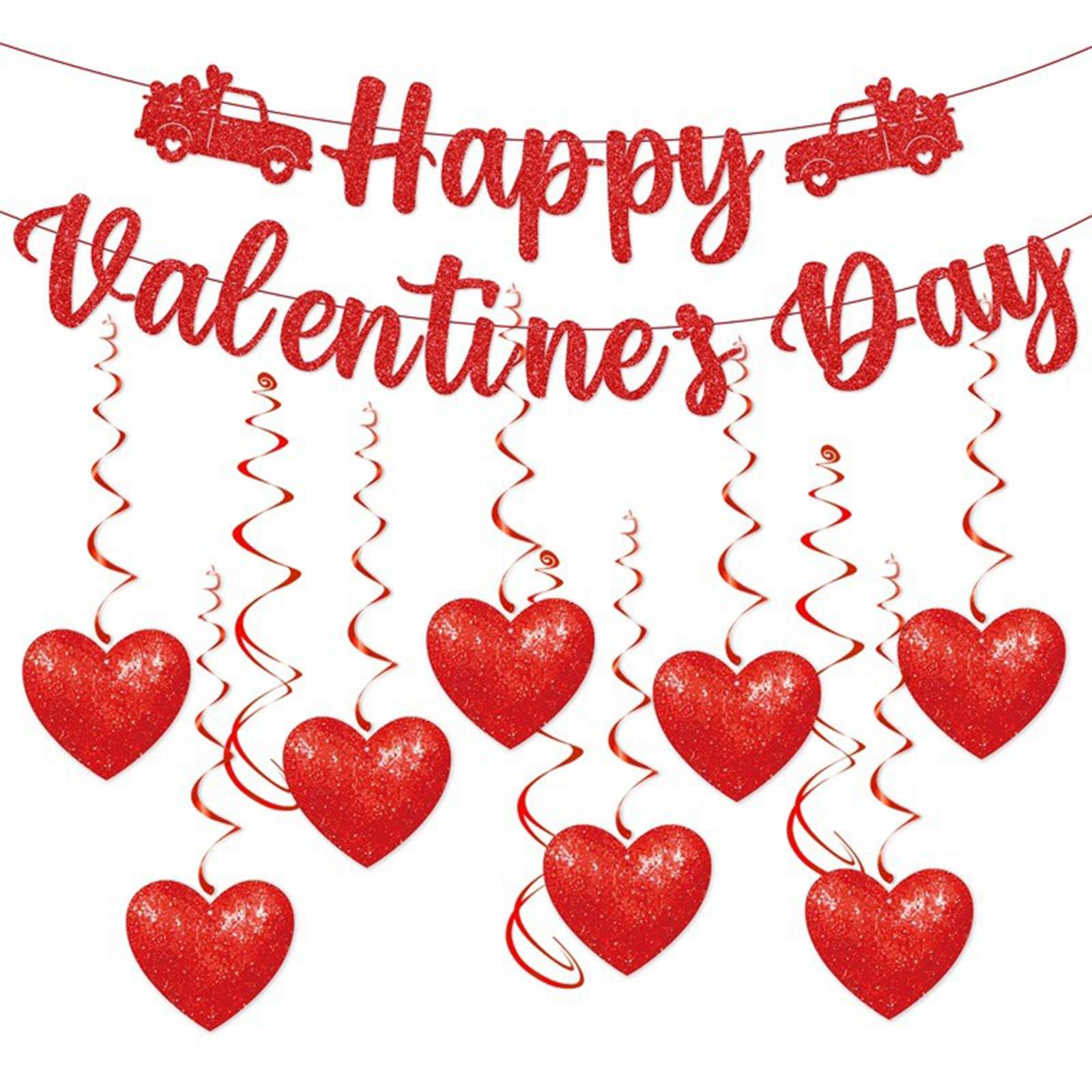 

Набір банерів-прапорців для тематичної вечірки на День святого Валентина One Size червоний