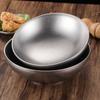 Vintage Nostalgic Stainless Steel Ramen Bowl Double Layer Dough Bowl Mixed Noodle Rice Soup Bowl Salad Bowl Cold Noodle Bowl