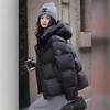 Fashion Short Down Jacket Women's High-end Hooded Thickened Armband Warm Puff Couple Bread Jacket
