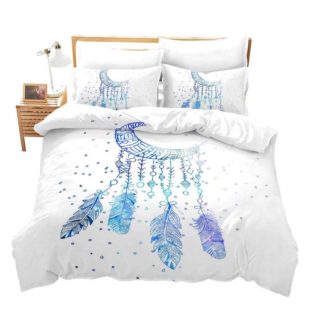 Cartoon Dreamcatcher Duvet Cover Set Single King Feather Bedding Set Microfiber Bohemian Comforter Cover For Girls Women Room
